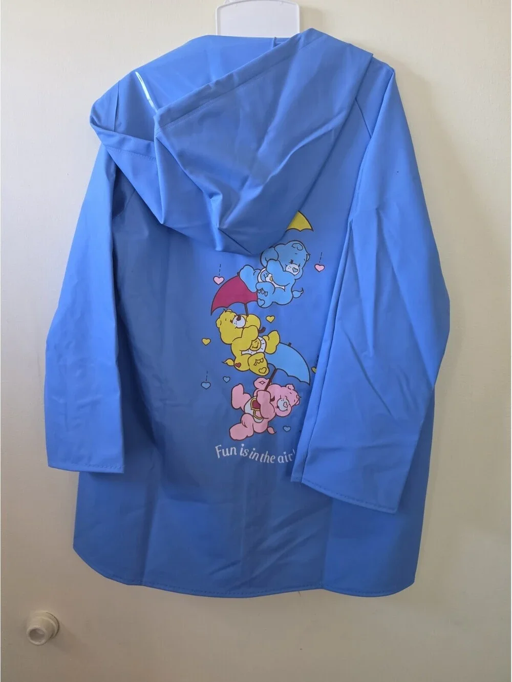 Vintage Care Bears Kids Blue Vinyl Raincoat 6X NWT Made in Taiwan Rare